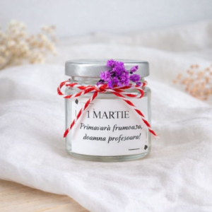Martisor lumanare parfumata ceara soia pentru DOAMNA PROFESOARA