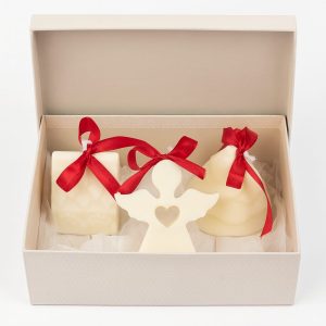 Set Cadou Crăciun – Lumânări din Ceară Naturală de Soia cu Aromă de Ciocolată