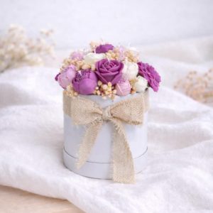 Buchet de 21 flori lumânări parfumate din ceară de soia