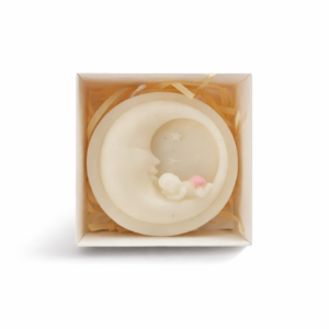 Lumânare Mărturie Botez Fata– Luna si Bebelus din Ceară de Soia